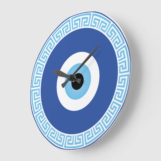 Grieks Evil Eye in Griekse Sleutel Grote Klok (Hoek)