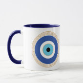 Grieks Evil Eye in Griekse Sleutel Mok (Links)