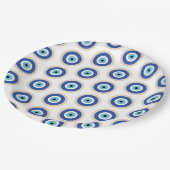 Grieks Evil Eye in Griekse Sleutel Papieren Bordje (Gekanteld)