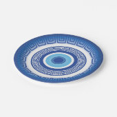 Grieks Evil Eye in Griekse Sleutel Papieren Bordje (Gekanteld)