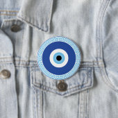 Grieks Evil Eye in Griekse Sleutel Ronde Button 7,6 Cm (In situ)
