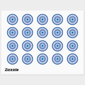 Grieks Evil Eye in Griekse Sleutel Ronde Sticker (Vel)