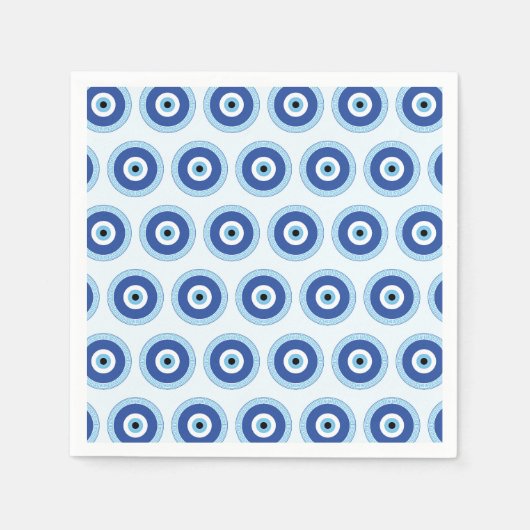 Grieks Evil Eye in Griekse Sleutel Servet (Voorkant)