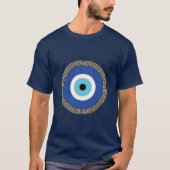 Grieks Evil Eye in Griekse Sleutel T-shirt (Voorkant)