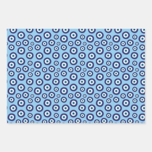 Grieks Evil Eye Patroon Verpakking Papier Bladen Inpakpapier Vel (Voorkant 3)