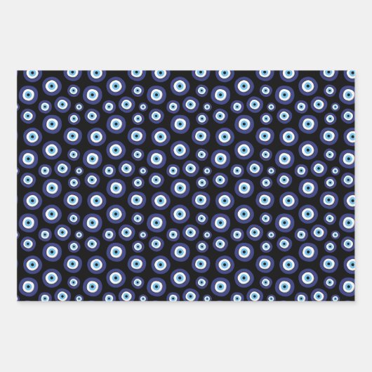 Grieks Evil Eye Patroon Verpakking Papier Bladen Inpakpapier Vel (Voorkant)