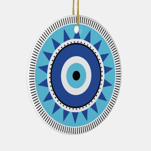 Grieks Evil White Keramisch Ornament (Rechts)