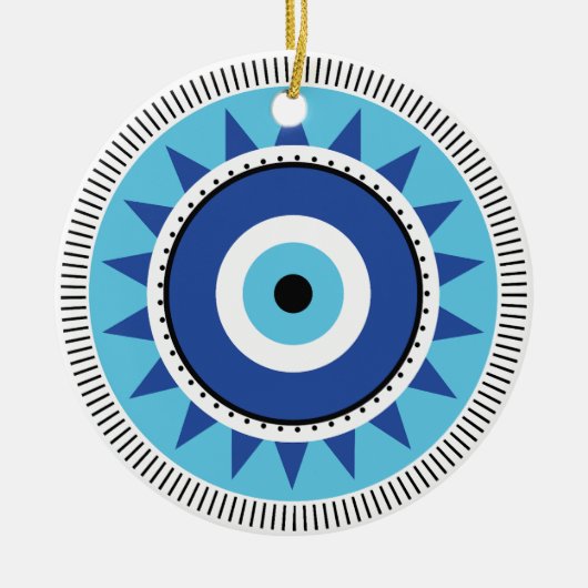 Grieks Evil White Keramisch Ornament (Voorkant)