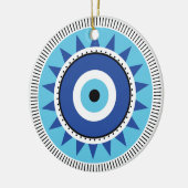 Grieks Evil White Keramisch Ornament (Links)