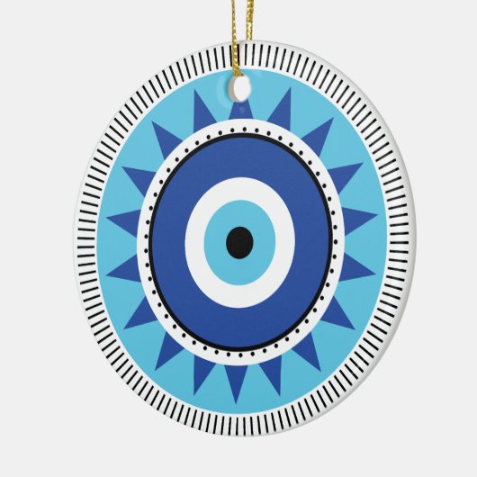 Grieks Evil White Keramisch Ornament (Links)