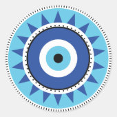 Grieks Evil White Ronde Sticker (Voorkant)