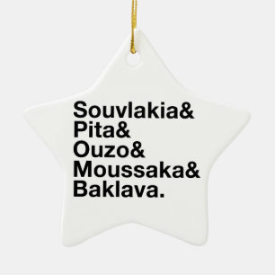 Grieks Food Ampersand Keramisch Ornament