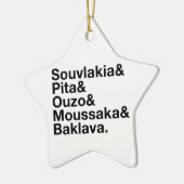 Grieks Food Ampersand Keramisch Ornament (Links)