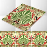 grieks friespatroon tegeltje<br><div class="desc">Dit is een digitaal verbeterde print afgeleid van een antiek fries design illustratie. U kunt de achtergrondkleur aanpassen.</div>