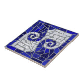 Grieks Gebroken Tegel Mozaïek Art Blauw Glas en Pa Tegeltje (Zijkant)