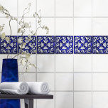 Grieks Gebroken Tegel Mozaïek Art Blauw Glas en Pa Tegeltje<br><div class="desc">Grieks Gebroken Tegel Mozaïek Art Blauw Glas en Parel</div>