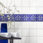 Grieks Gebroken Tegel Mozaïek Art Blauw Glas en Pa Tegeltje<br><div class="desc">Grieks Gebroken Tegel Mozaïek Art Blauw Glas en Parel</div>