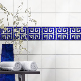 Grieks Gebroken Tegel Mozaïek Art Blauw Glas en Pa Tegeltje