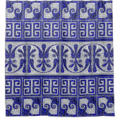 Grieks Gebroken Tegel Mozaïek Art Border Douchegordijn (Voorkant)