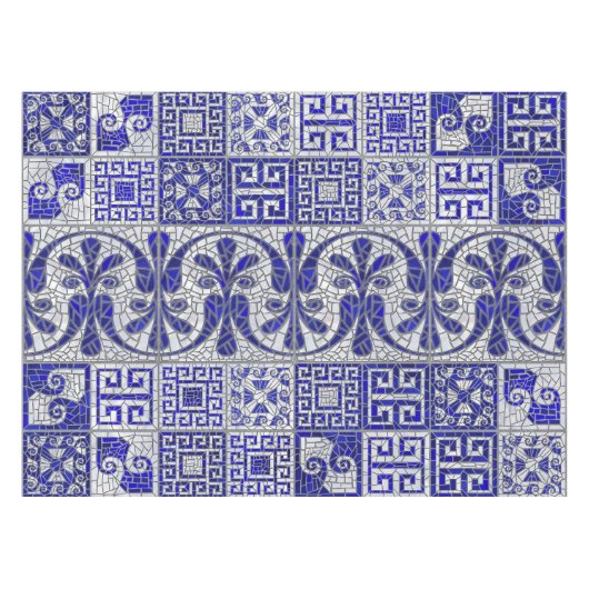 Grieks Gebroken Tegel Mozaïek Kunst Tafelkleed (Voorkant (Horizontaal))