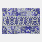 Grieks Gebroken Tegel Mozaïek Kunst Theedoek (Horizontaal)
