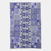 Grieks Gebroken Tegel Mozaïek Kunst Theedoek (Verticaal)