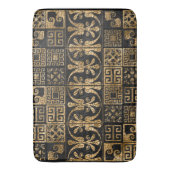 Grieks Gebroken Tegel Mozaïek Zwart en goud Badmat (Voorkant Verticaal)