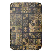 Grieks Gebroken Tegel Mozaïek Zwart en goud Badmat (Voorkant Verticaal)