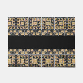 Grieks Gebroken Tegel Mozaïek Zwart en goud Deurmat