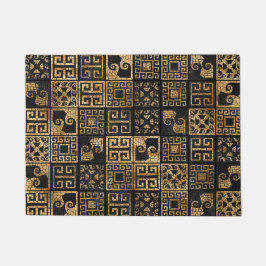 Grieks Gebroken Tegel Mozaïek Zwart en goud Deurmat