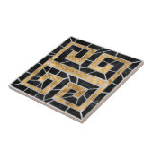 Grieks Gebroken Tegel Mozaïek Zwart en goud Tegeltje (Zijkant)