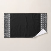 Grieks Gebroken Tegel Mozaïek Zwart Marmer Bad Handdoek (Handdoek)