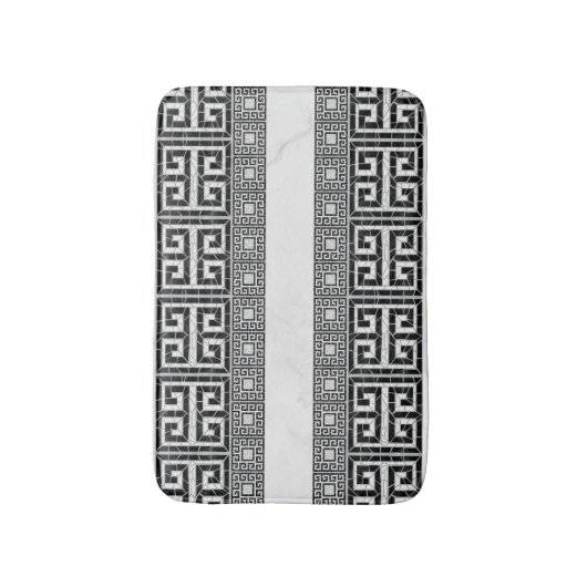 Grieks Gebroken Tegel Mozaïek Zwart Marmer Badmat (Voorkant Verticaal)