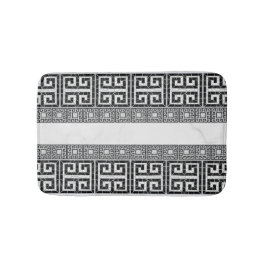 Grieks Gebroken Tegel Mozaïek Zwart Marmer Badmat