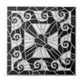 Grieks Gebroken Tegel Mozaïek Zwart Marmer Tegeltje (Voorkant)
