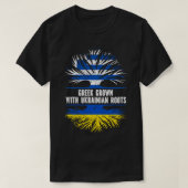Grieks Gegroeid met Oekraïense Roots Vlag T-shirt (Design voorkant)