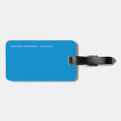 Grieks gepersonaliseerd blauw en wit bagagelabel (Achterkant horizontaal)