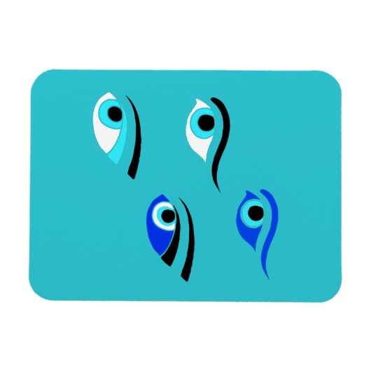 Grieks Gevist boat-boviene oogsymbolen Magneet (Horizontaal)