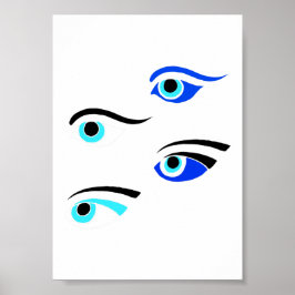 Grieks Gevist boat-oogsymbolen Poster