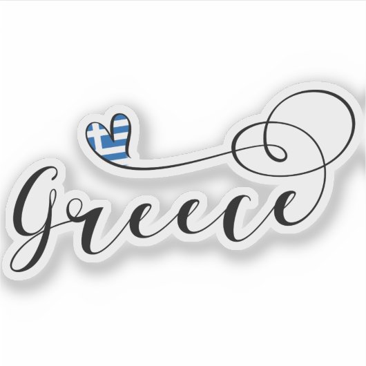 Grieks, Griekenland Hartvlag Sticker (Voorkant)