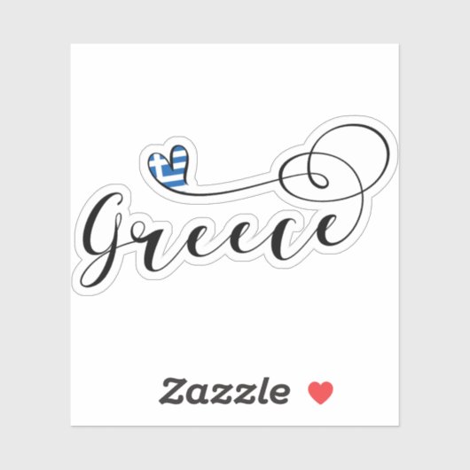 Grieks, Griekenland Hartvlag Sticker (Vel)
