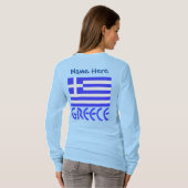 Grieks Griekenland Vlag Blauw Personalisatie T-shirt (Achterkant volledig)