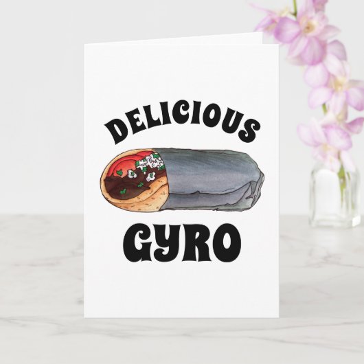 Grieks Gyro Pita Vlees Sandwich Mediterranean Food Kaart (Orchidee)