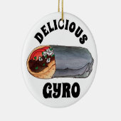 Grieks Gyro Pita Vlees Sandwich Mediterranean Food Keramisch Ornament (Rechts)