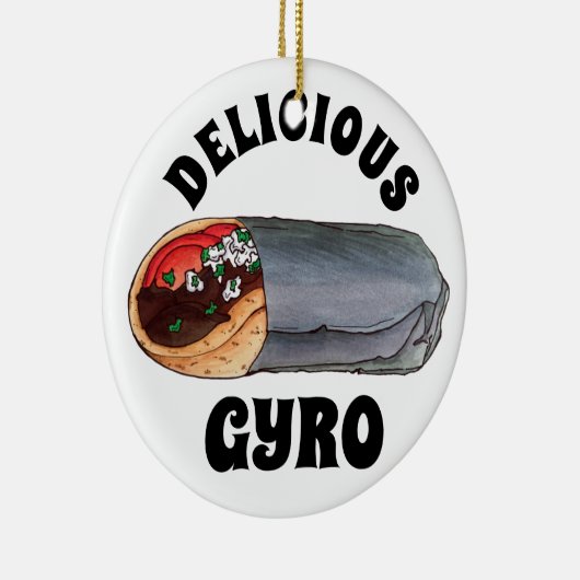 Grieks Gyro Pita Vlees Sandwich Mediterranean Food Keramisch Ornament (Rechts)