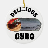 Grieks Gyro Pita Vlees Sandwich Mediterranean Food Keramisch Ornament (Voorkant)