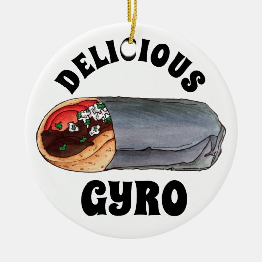 Grieks Gyro Pita Vlees Sandwich Mediterranean Food Keramisch Ornament (Voorkant)