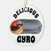 Grieks Gyro Pita Vlees Sandwich Mediterranean Food Keramisch Ornament (Links)
