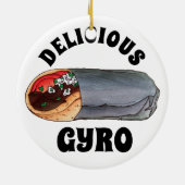 Grieks Gyro Pita Vlees Sandwich Mediterranean Food Keramisch Ornament (Achterkant)