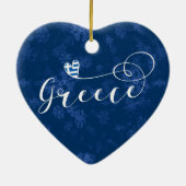 Grieks hart, kerstboom Ornament, Grieks Keramisch Ornament (Achterkant)